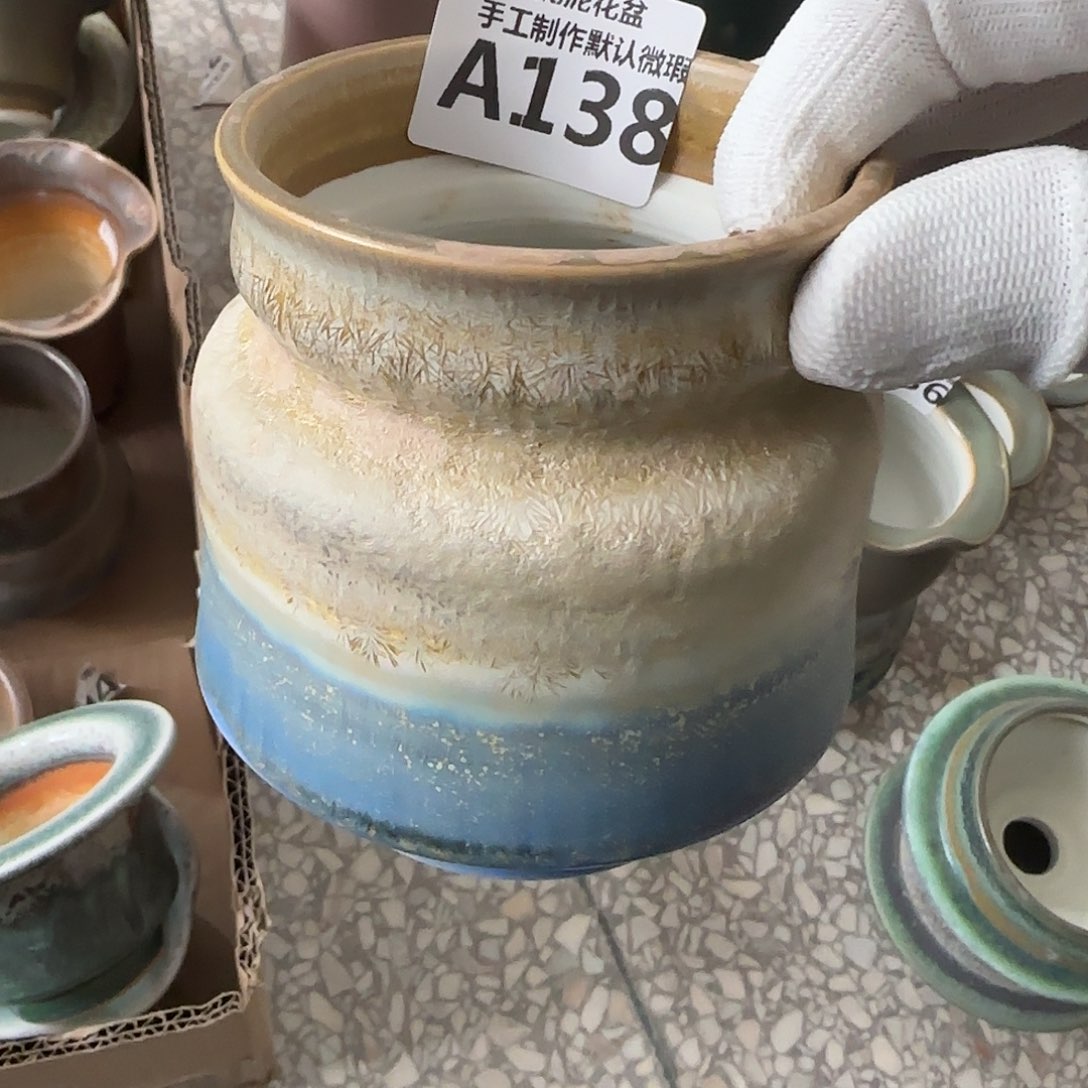 瓷片景德镇手工花盆默认微瑕