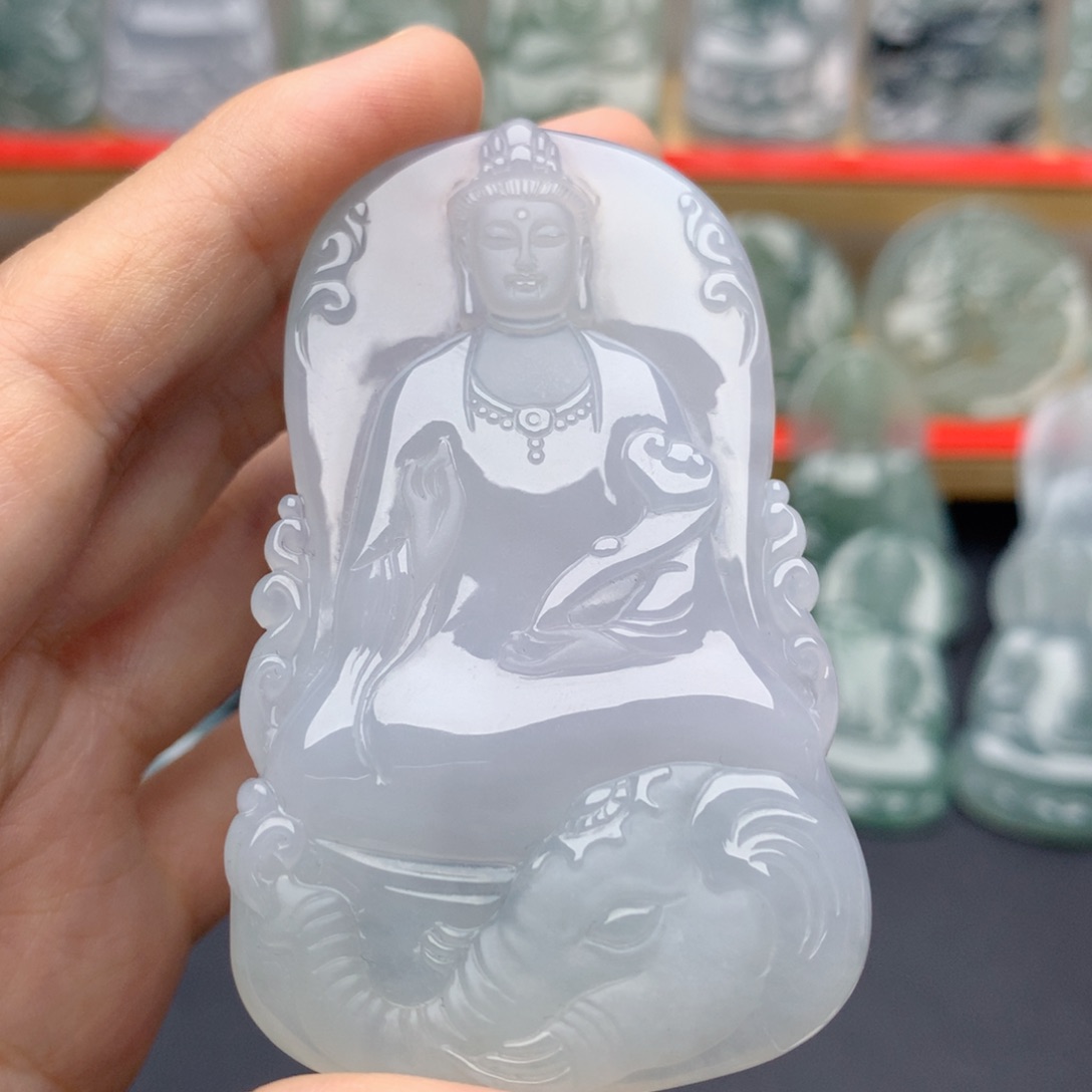 翡翠未镶嵌颈饰普贤