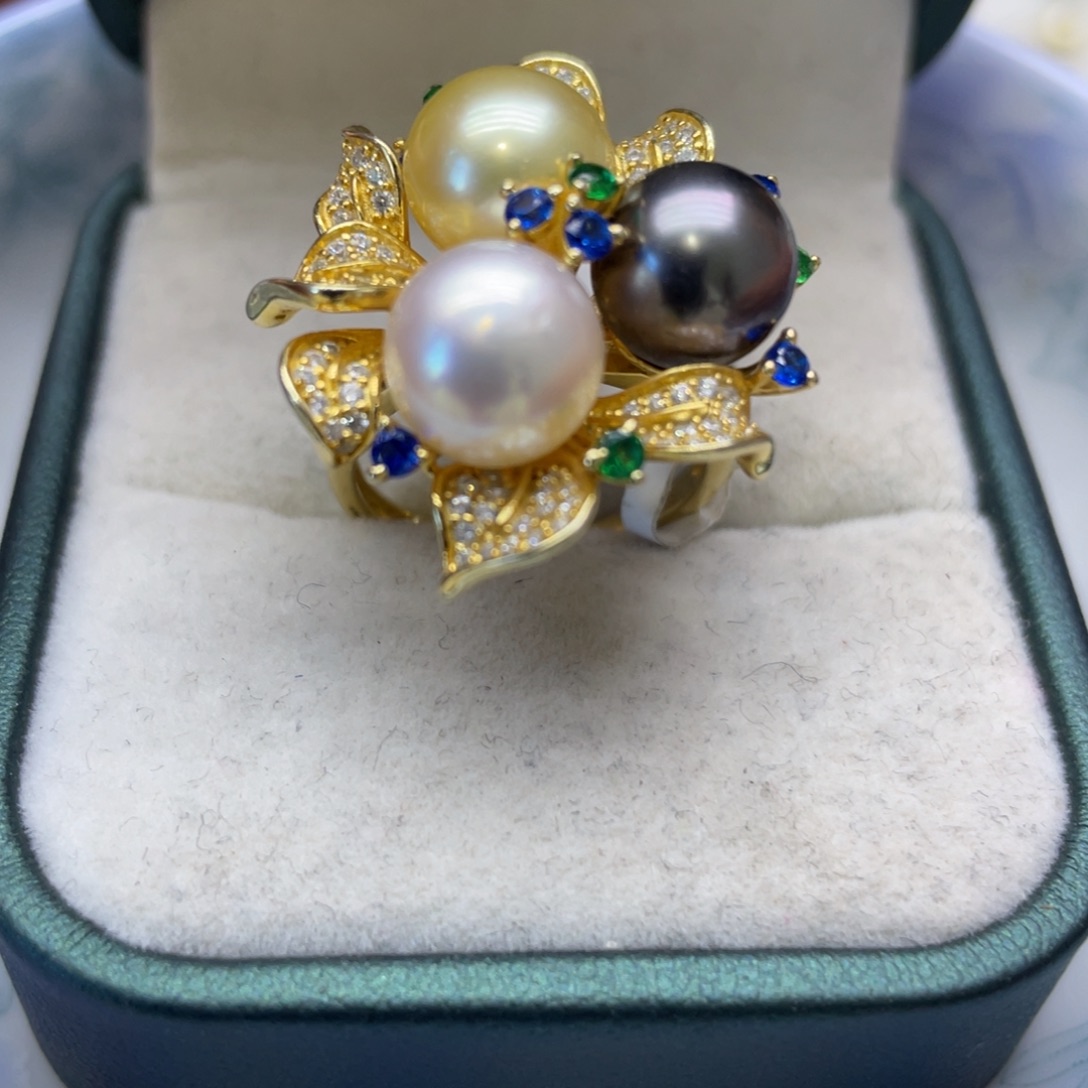 海水珍珠银S925镶嵌戒指