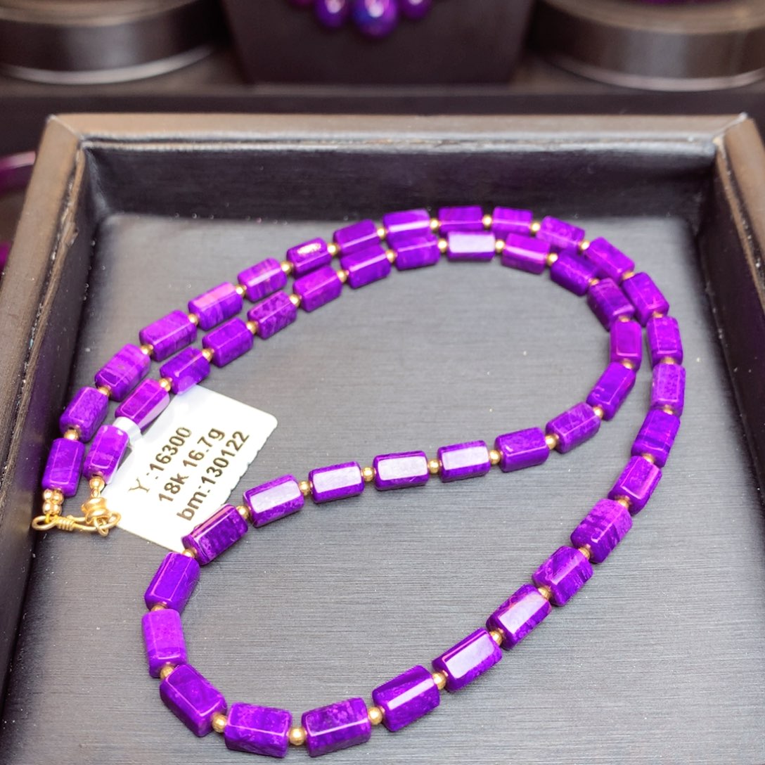 苏纪石（舒俱来）项链18K金镶嵌