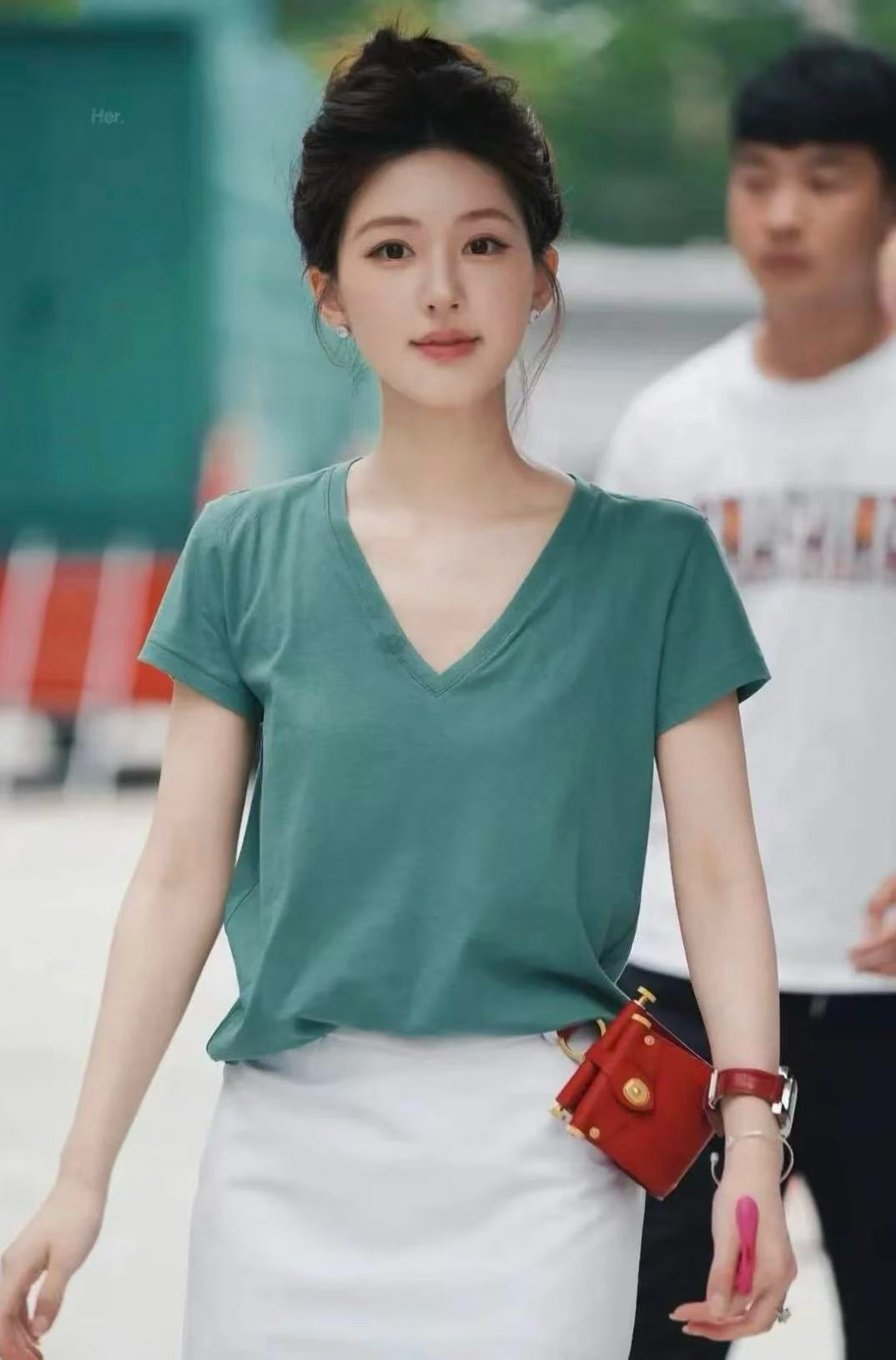 清福利【小马V领T】刺绣精梳棉短袖夏季凉爽透气百搭简约短袖T恤