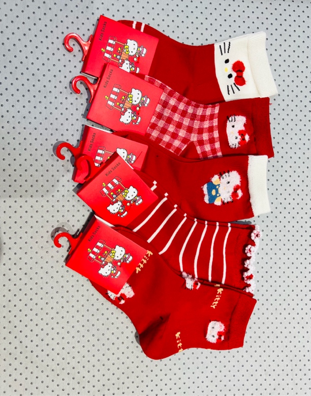 新年儿童卡通红袜子