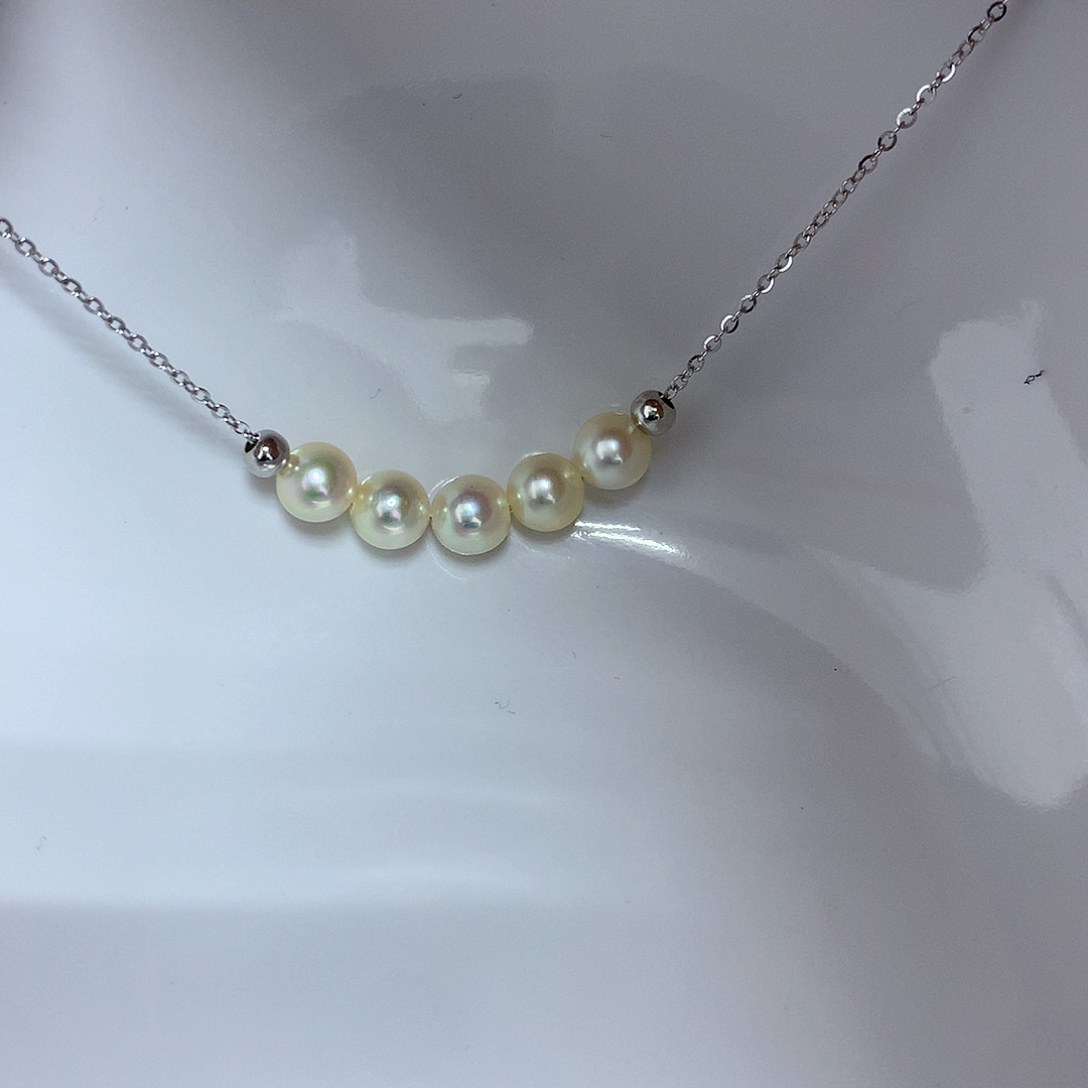 套链银S925镶嵌海水珍珠5-6