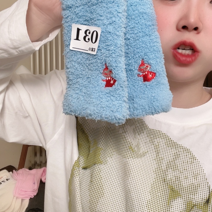 三醋酯纤维亚美蓝色手套031