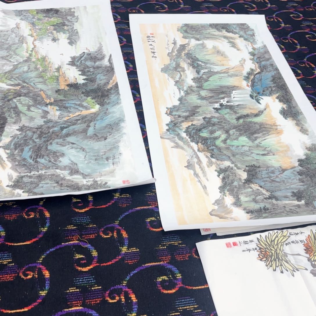 国画美***斋刘泉4尺山水孤品马