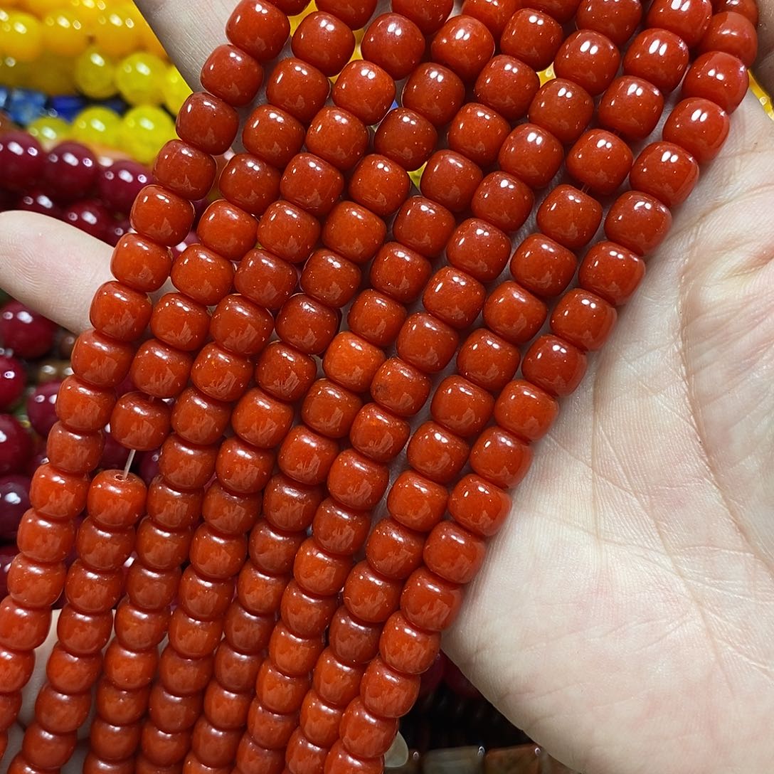 玛瑙/玉髓未镶嵌珠宝半成品南红老型一条卡8mm