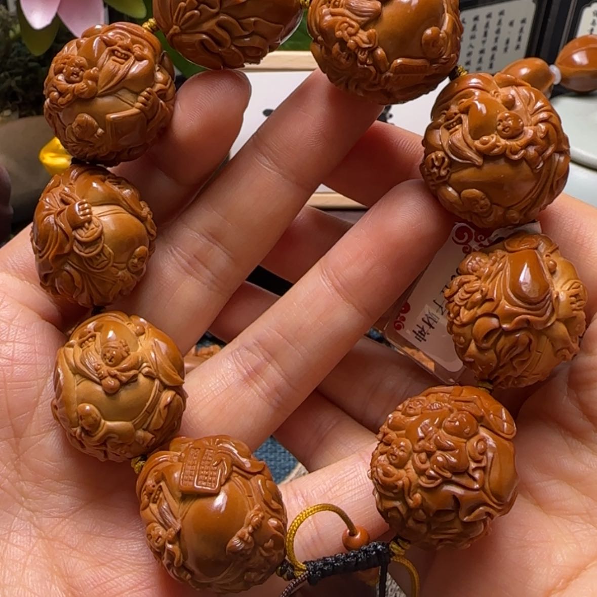 【闪购商品】橄榄核把件五子财神