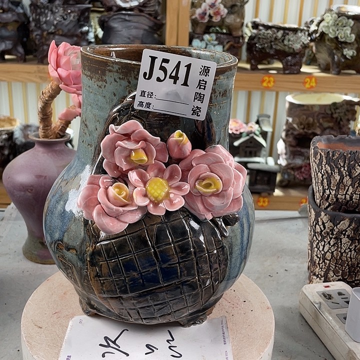 紫砂花盆景德镇陶瓷花盆541