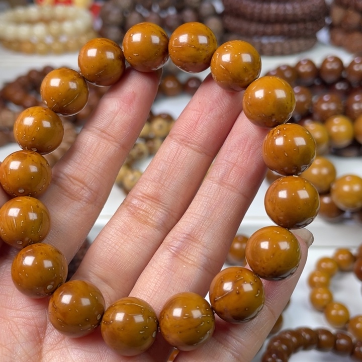 紫金鼠手串12.7尺寸紫金鼠光珠（多棕线）