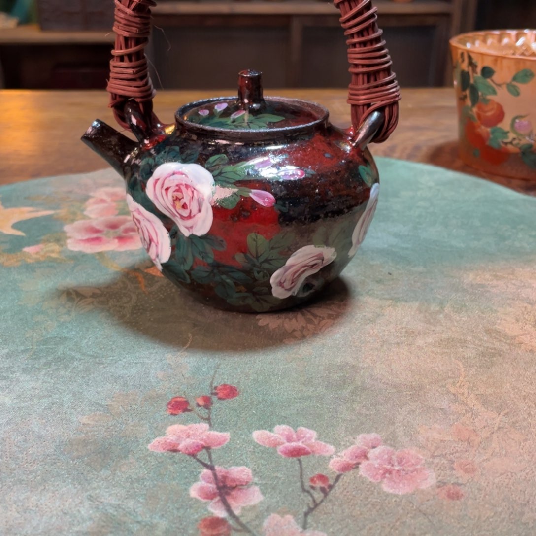 柴烧纯手工手绘陶瓷