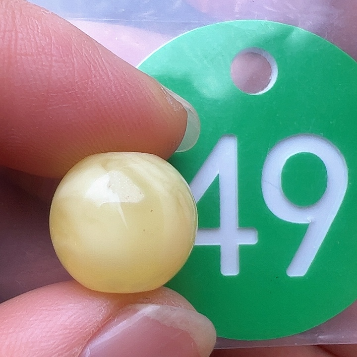 蜜蜡裸石未镶嵌花粉12.8m m