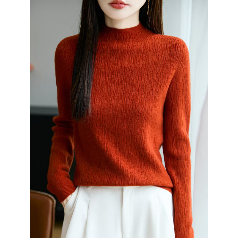 2025年秋冬季新款100分羊毛衫柔软亲肤不扎身沟壑式 -njr208