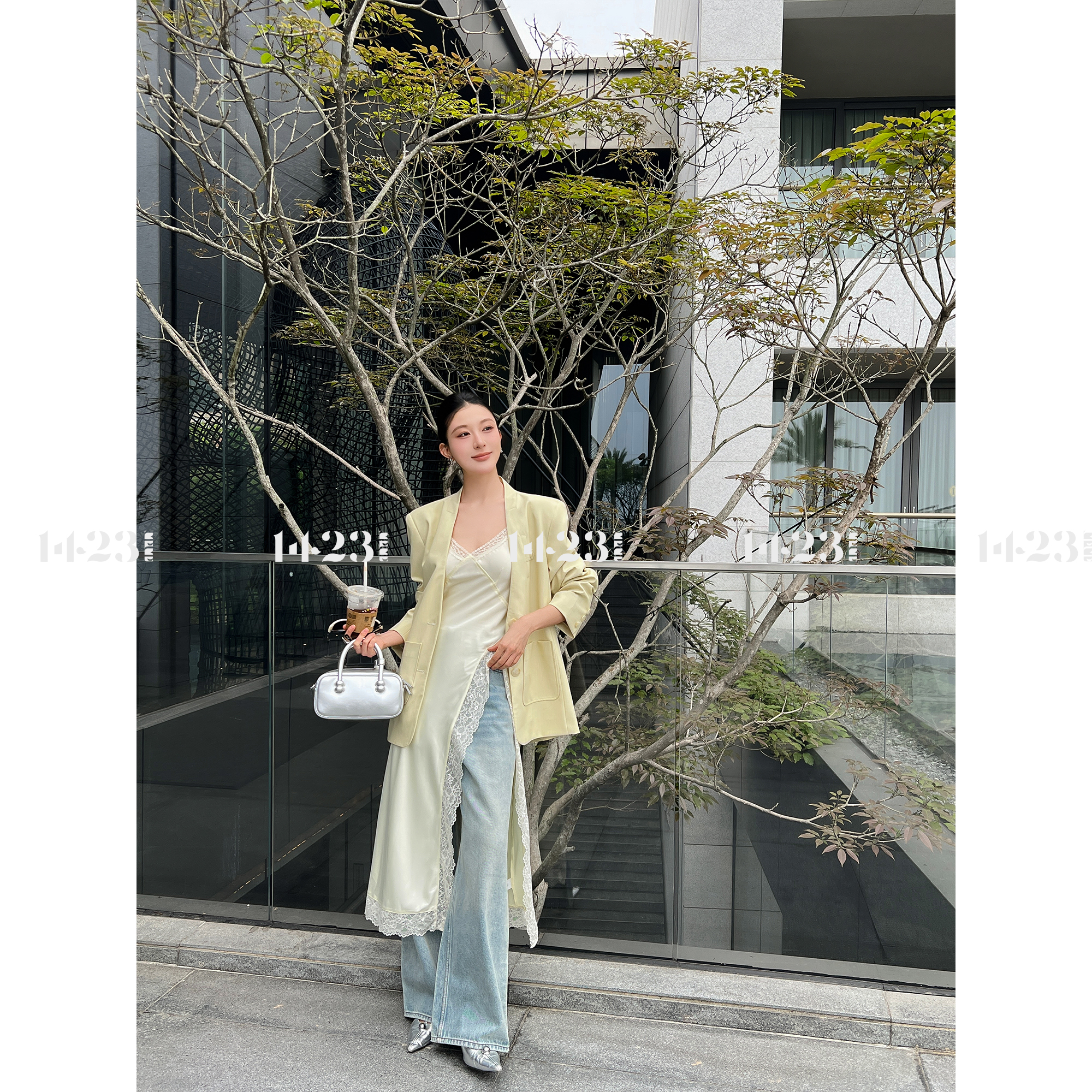 1423【精致日常】韩版气质简约高定百搭休闲宽松西服外套&时尚吊带