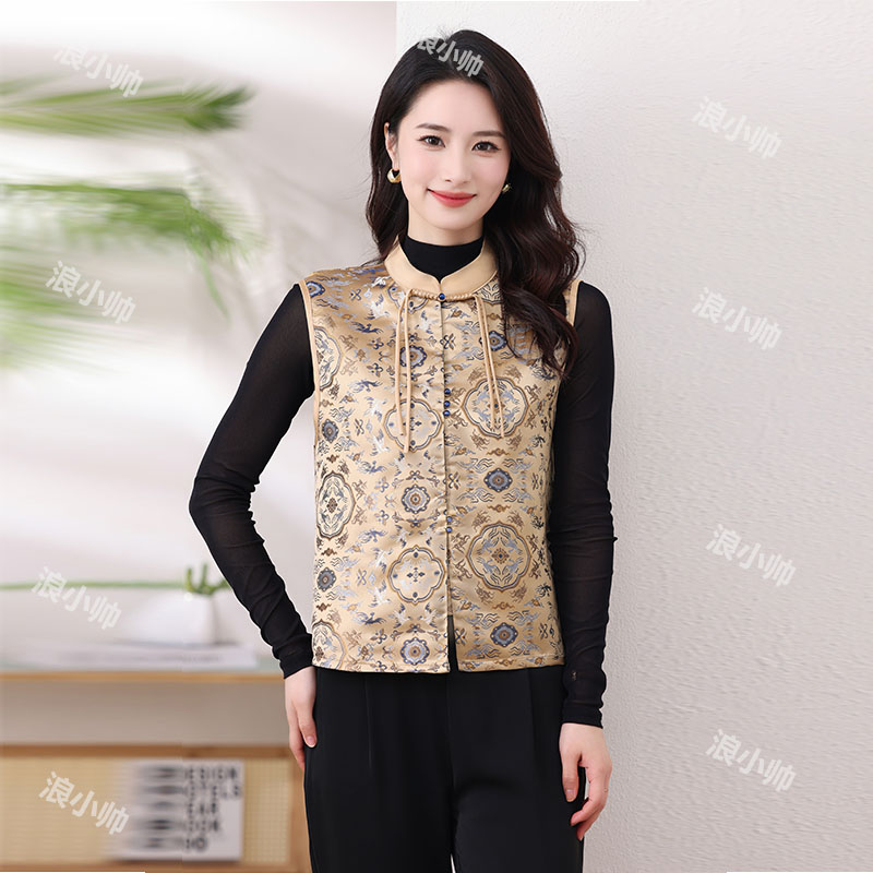 2135设计款气质时尚老宋锦新中式国风无袖马甲坎肩