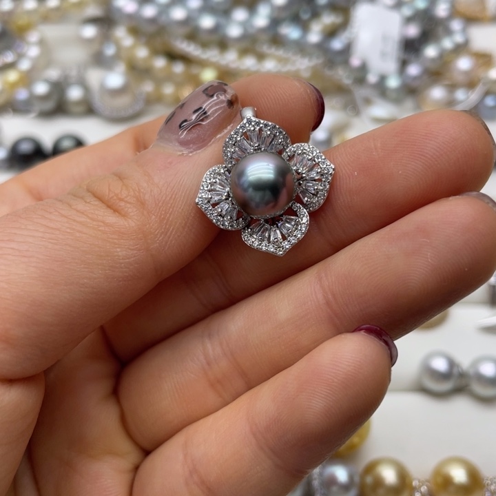 海水珍珠吊坠(不含链)银S925镶嵌