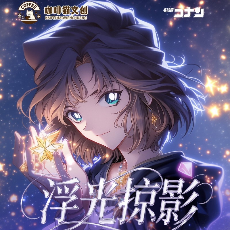 【玩法】咖啡猫文创 浮光掠影柯南亚克力A6色纸 二创默认代拆