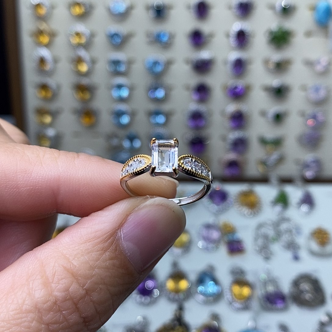 水晶戒指银S925镶嵌需要证书备注