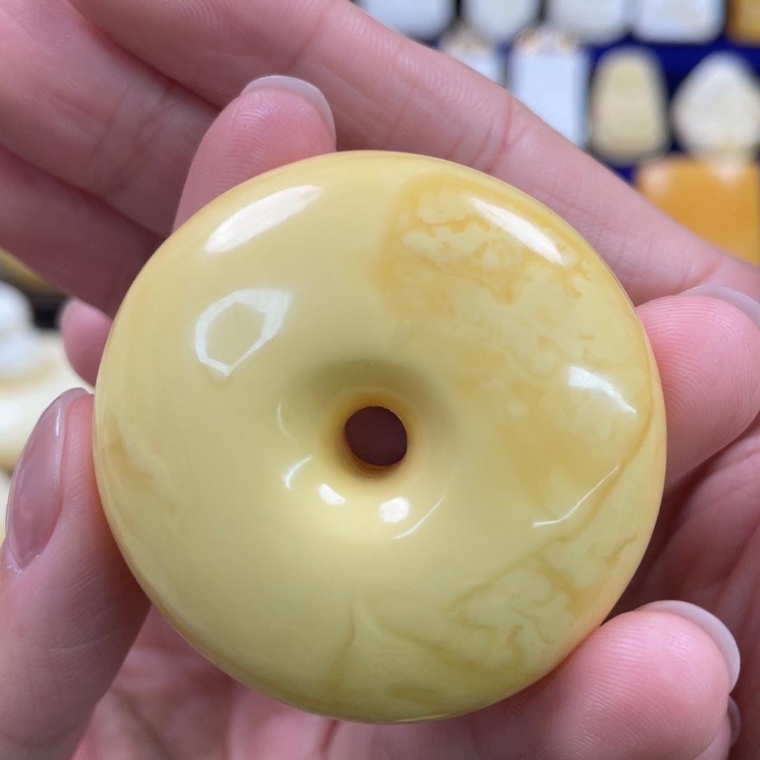 蜜蜡裸石未镶嵌琥珀蜜蜡平安扣吊坠