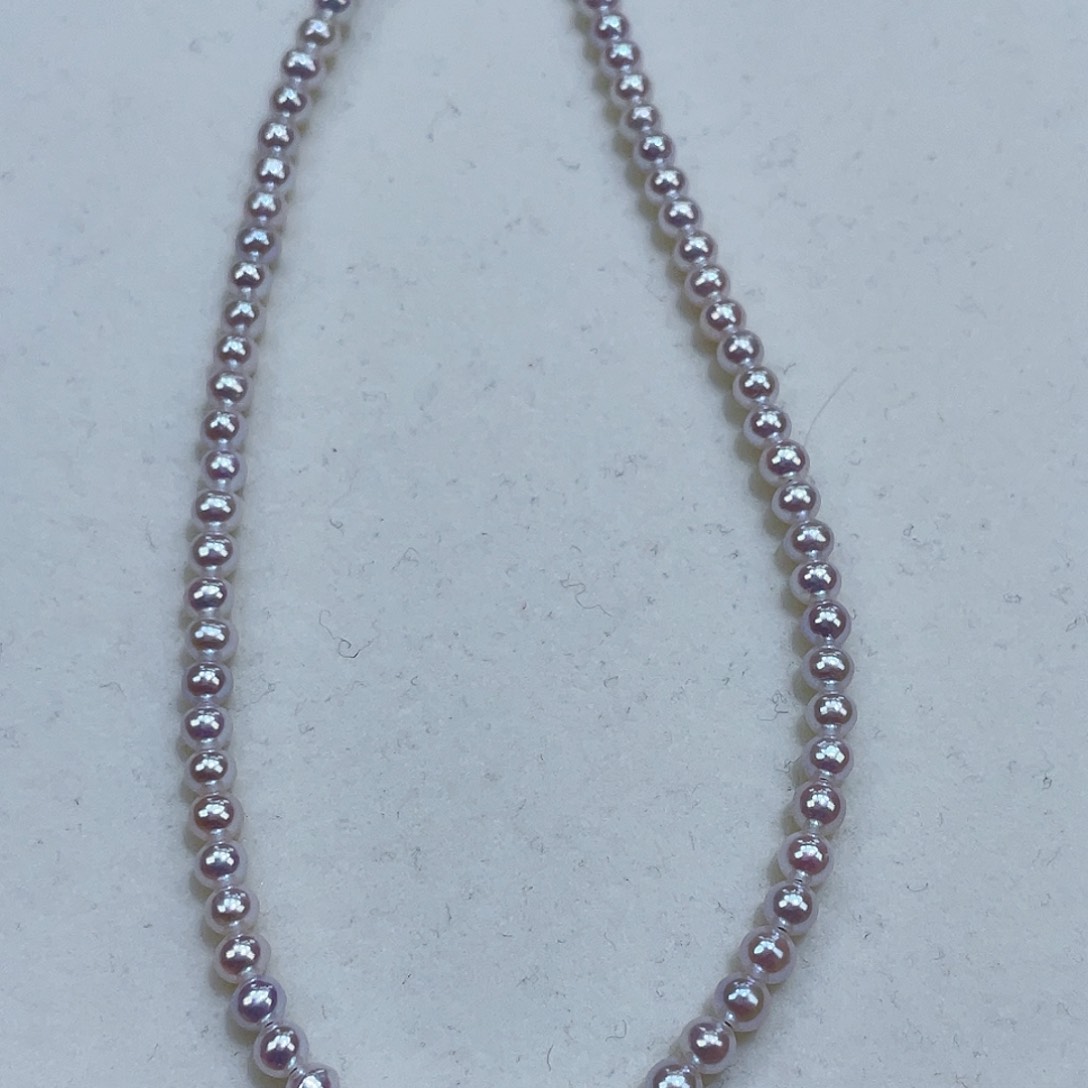 淡水珍珠颈饰银S925镶嵌3-4m天女光炫彩捡漏