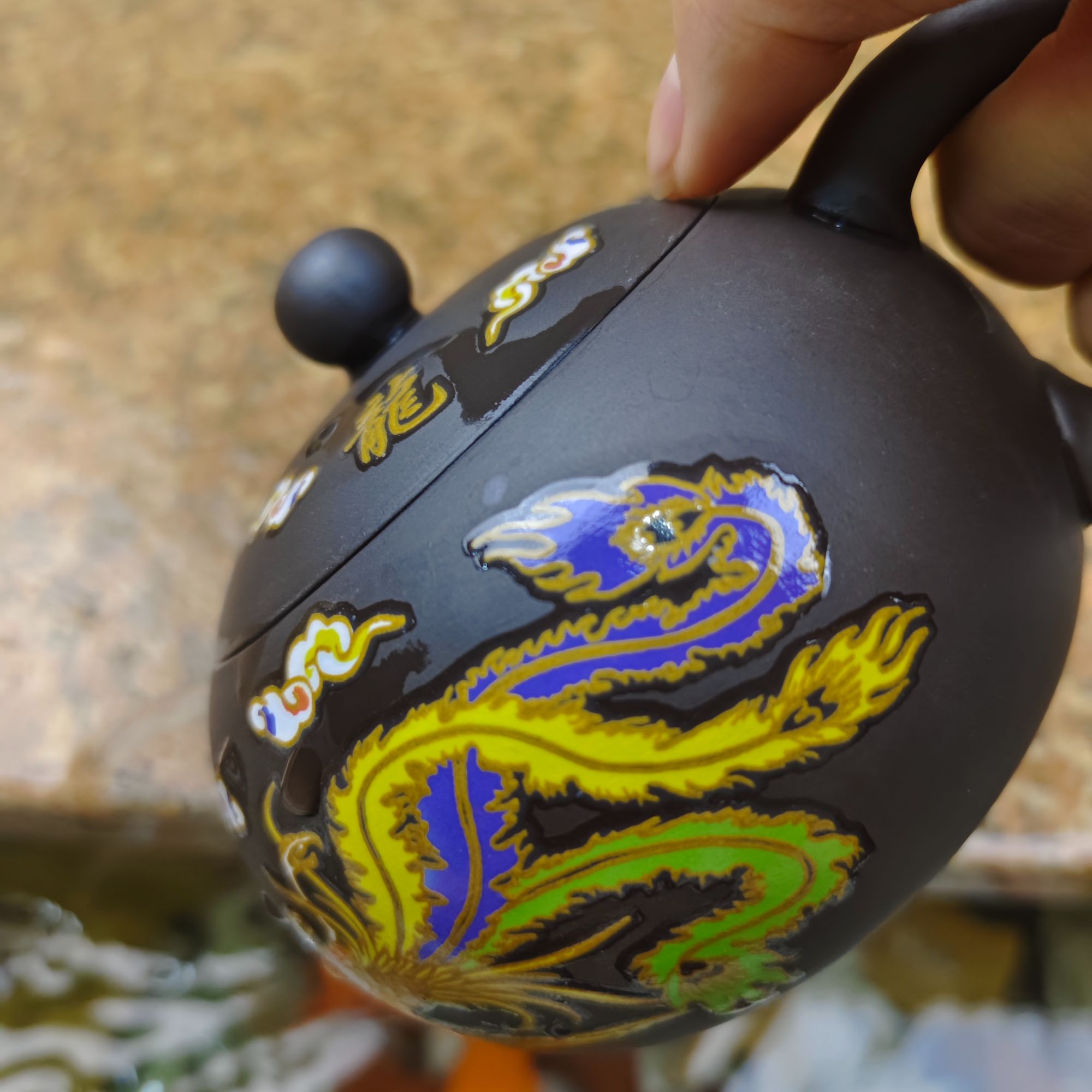 【闪购商品】G深井老紫泥龙凤呈祥（遇热变色）西施壶