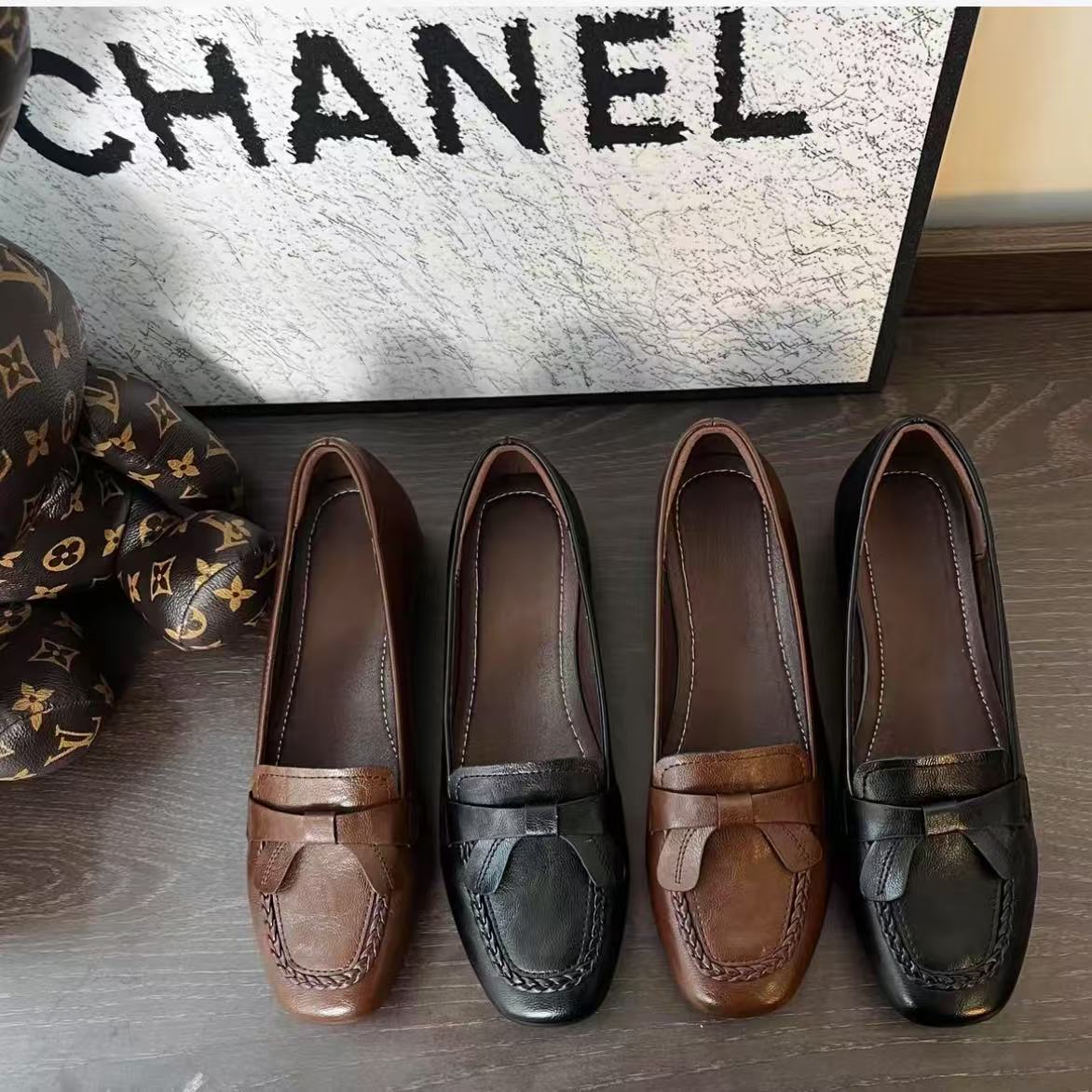 【品牌力荐】新款时尚法式软底软面低跟吸汗耐磨经典百搭单鞋T