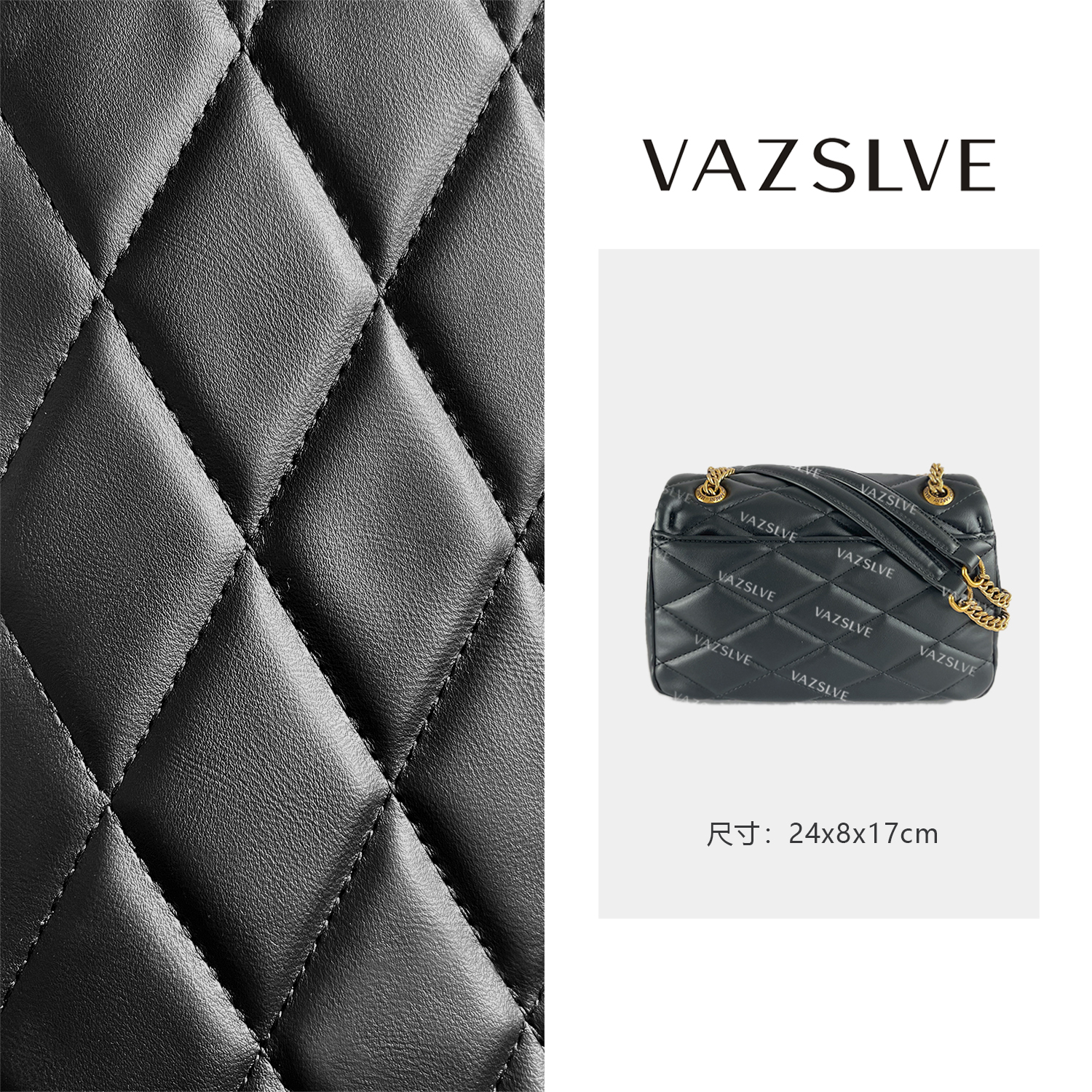 VAZSLVE/原创设计FES-5183-黑色 秋冬新款轻奢小包