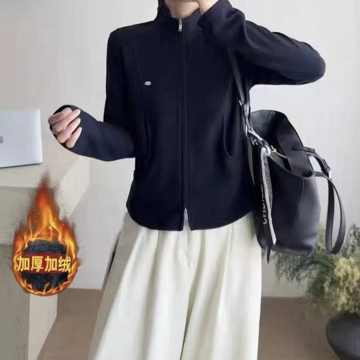 立领秋冬加绒加厚款拉链休闲保暖卫衣