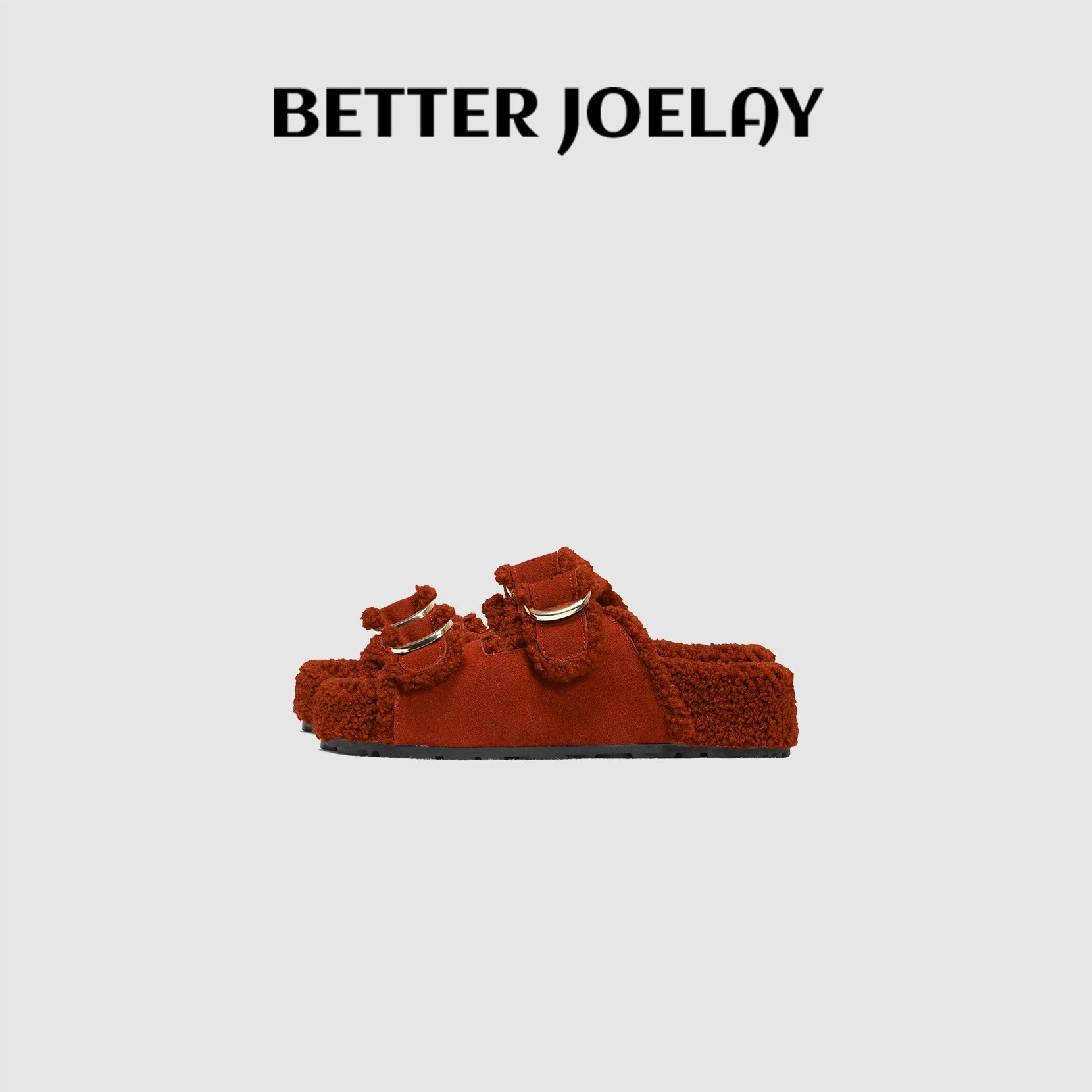 BETTER JOELAY-【绒感懒拖】休闲设计感秋冬时尚拖鞋百搭舒适X310