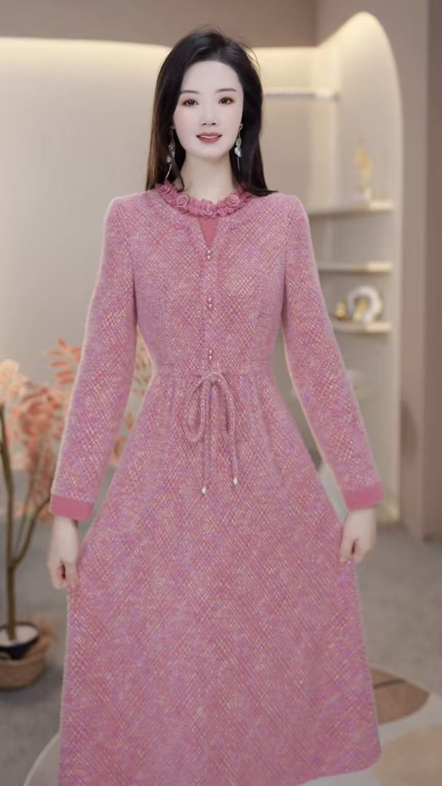 【玥欣服饰】X708 #   2025  新款 减龄  优雅  连衣裙