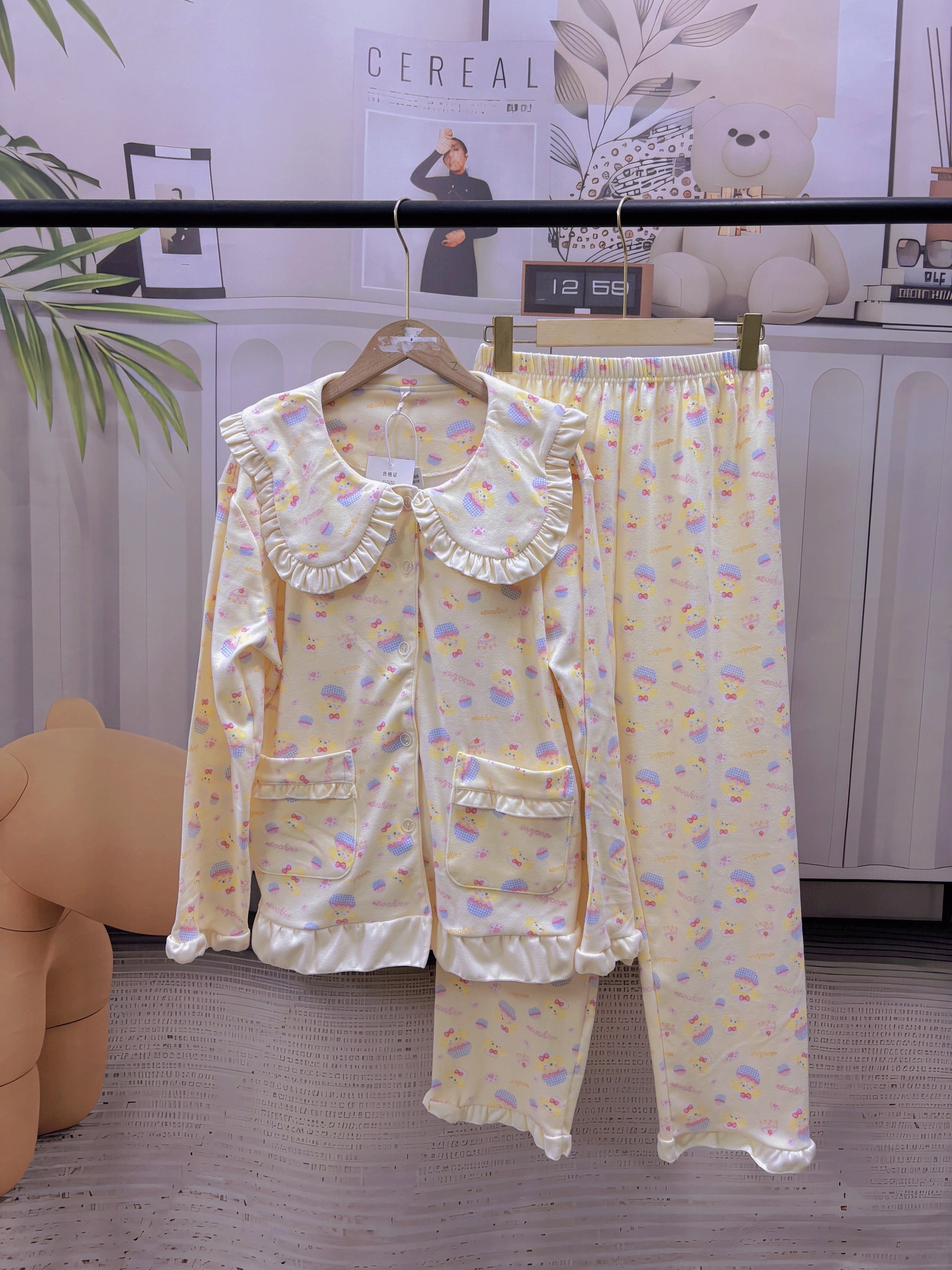 【秋冬】保暖新款爆款德绒长袖长裤卡通甜美睡衣加厚家居服套装   9