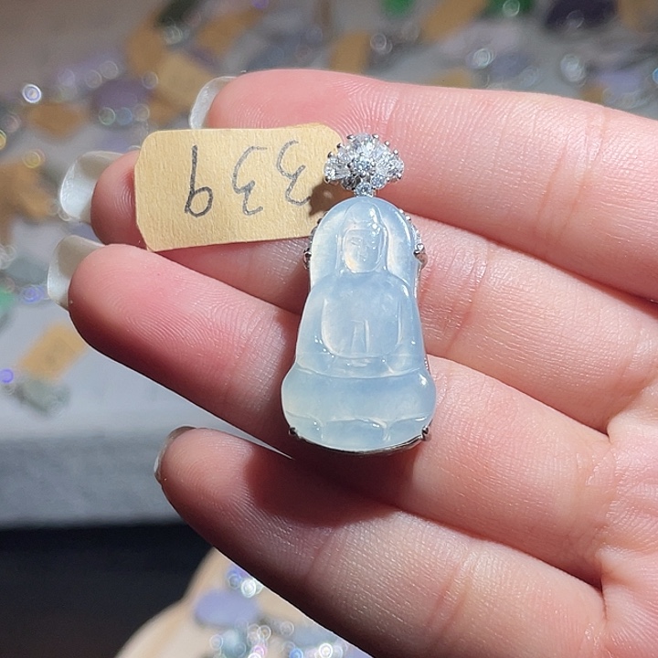 翡翠银S925镶嵌颈饰翡翠