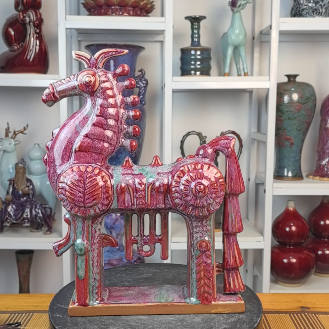 摆件钧瓷摆件神后镇钧瓷