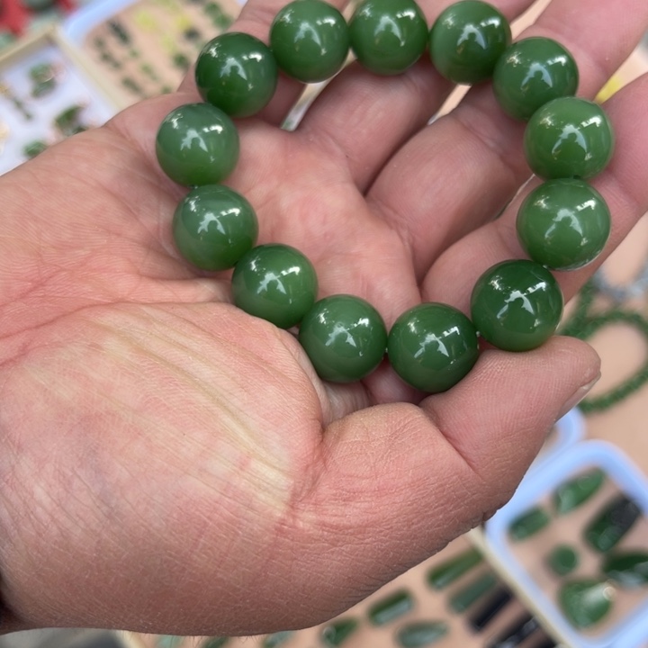 和田玉（碧玉）手链未镶嵌