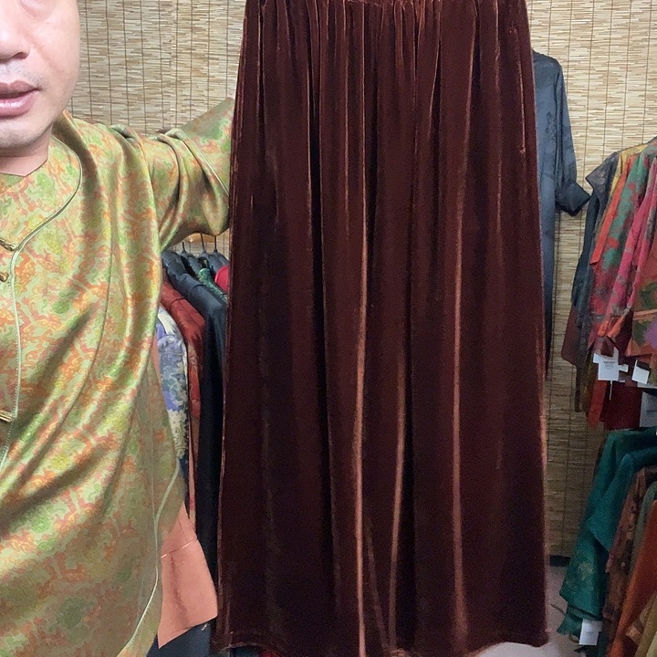 T***毛丝绒裙裤砖红色3XL码