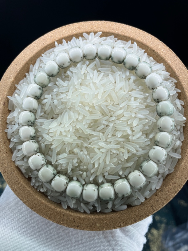 懿缘 SS双金款8石玉河豚留白货头一物一图高端星月珠串文玩