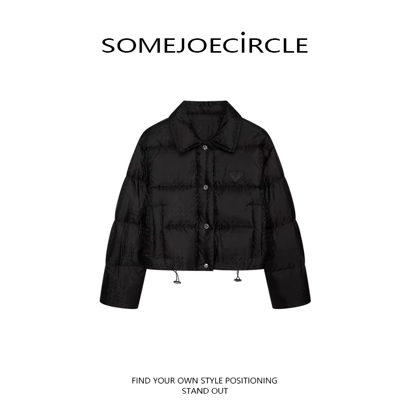 SOMEJOECIRCLE【羽绒服】2025冬季新款暗纹提花极简保暖上衣女Z1237