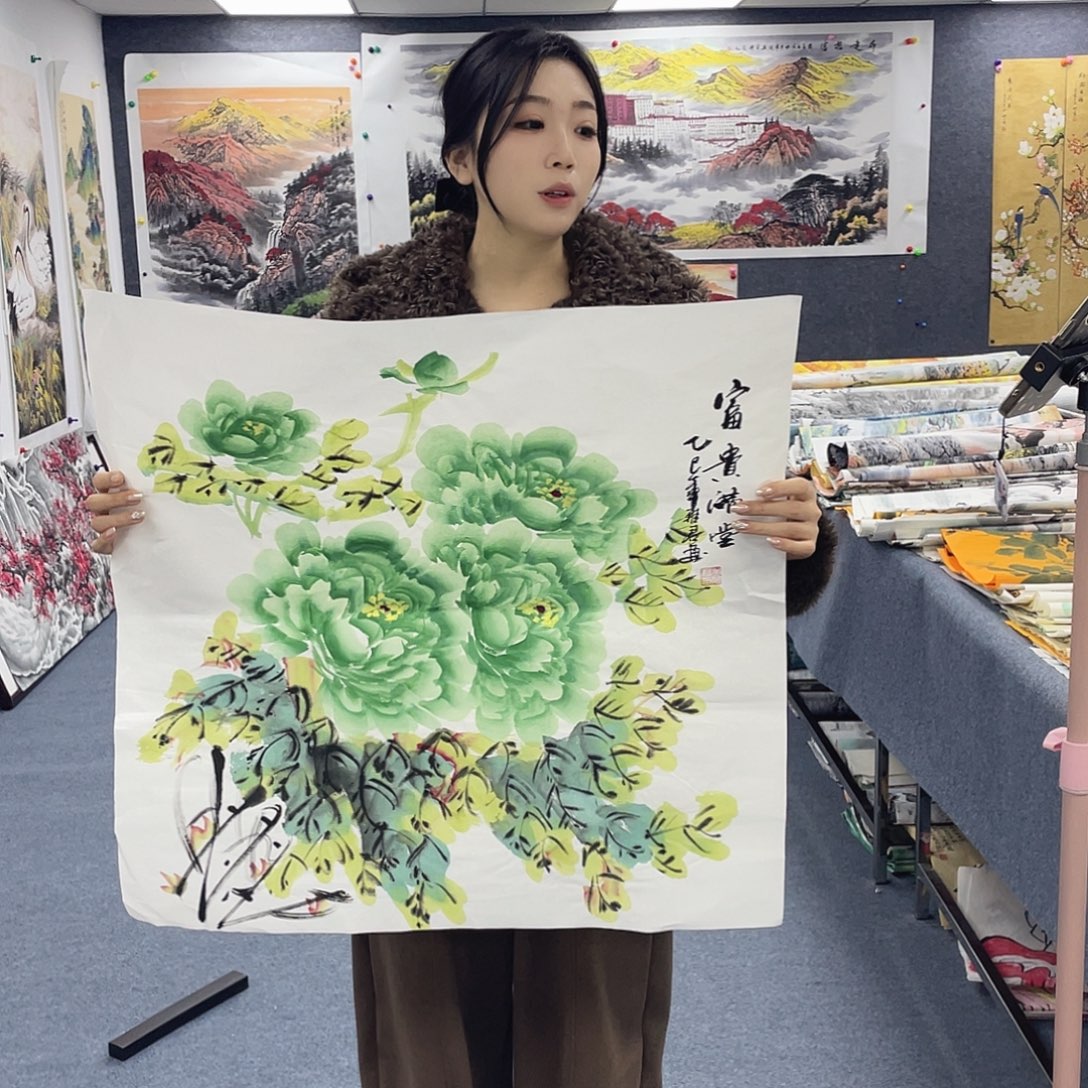 国画国画作品小姐姐放漏…