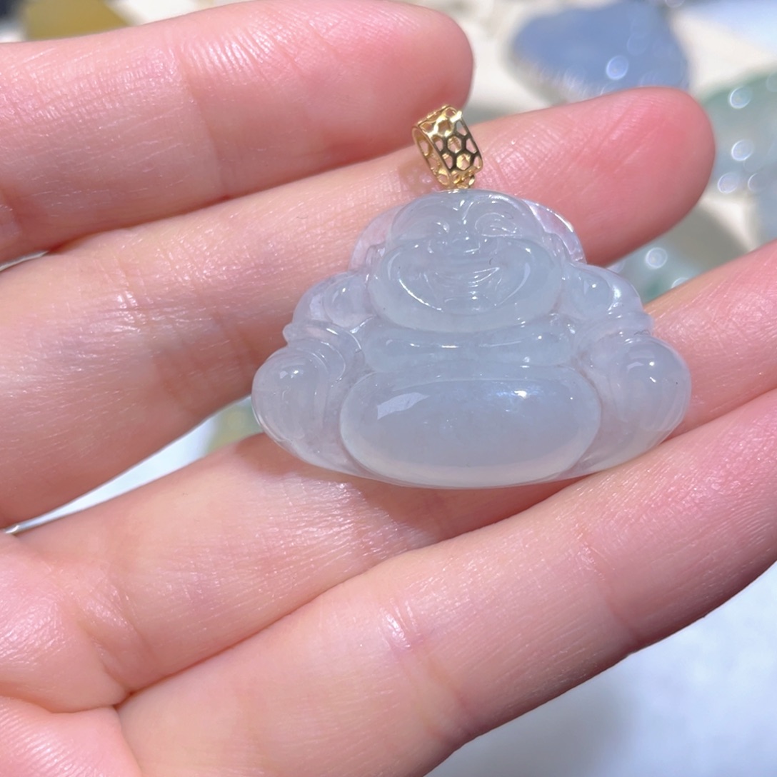 翡翠颈饰18K金镶嵌翡翠