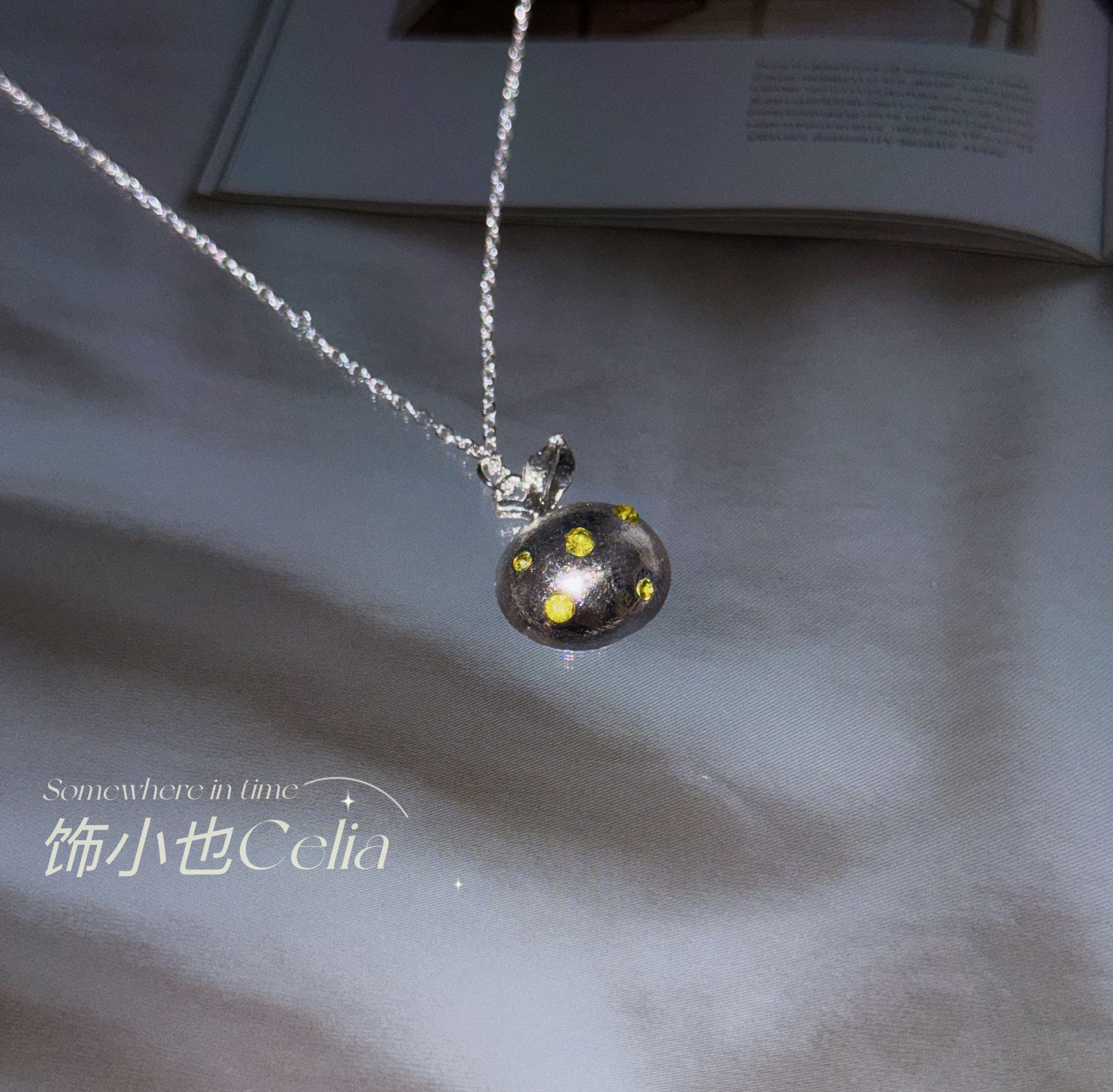合金锆石吊坠 【丞丞金色苹果】简约高级感同人吊坠项链