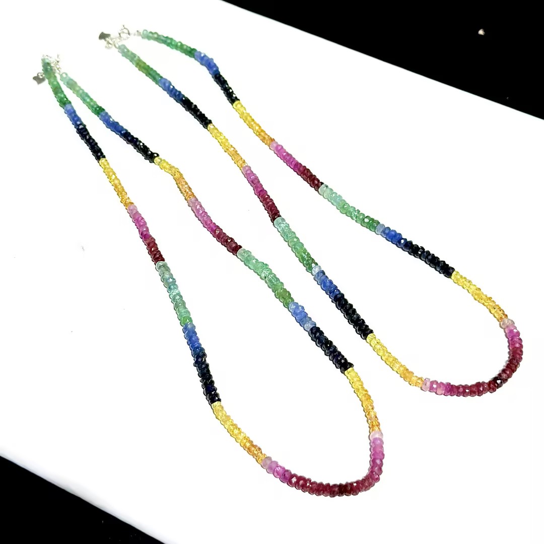 【LXX】切面彩蓝宝项链-约3mm（多样性发其一）