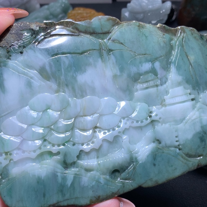 翡翠未镶嵌颈饰保真天然A货翡翠