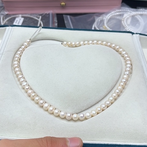 淡水珍珠珍珠项链银S925镶嵌26