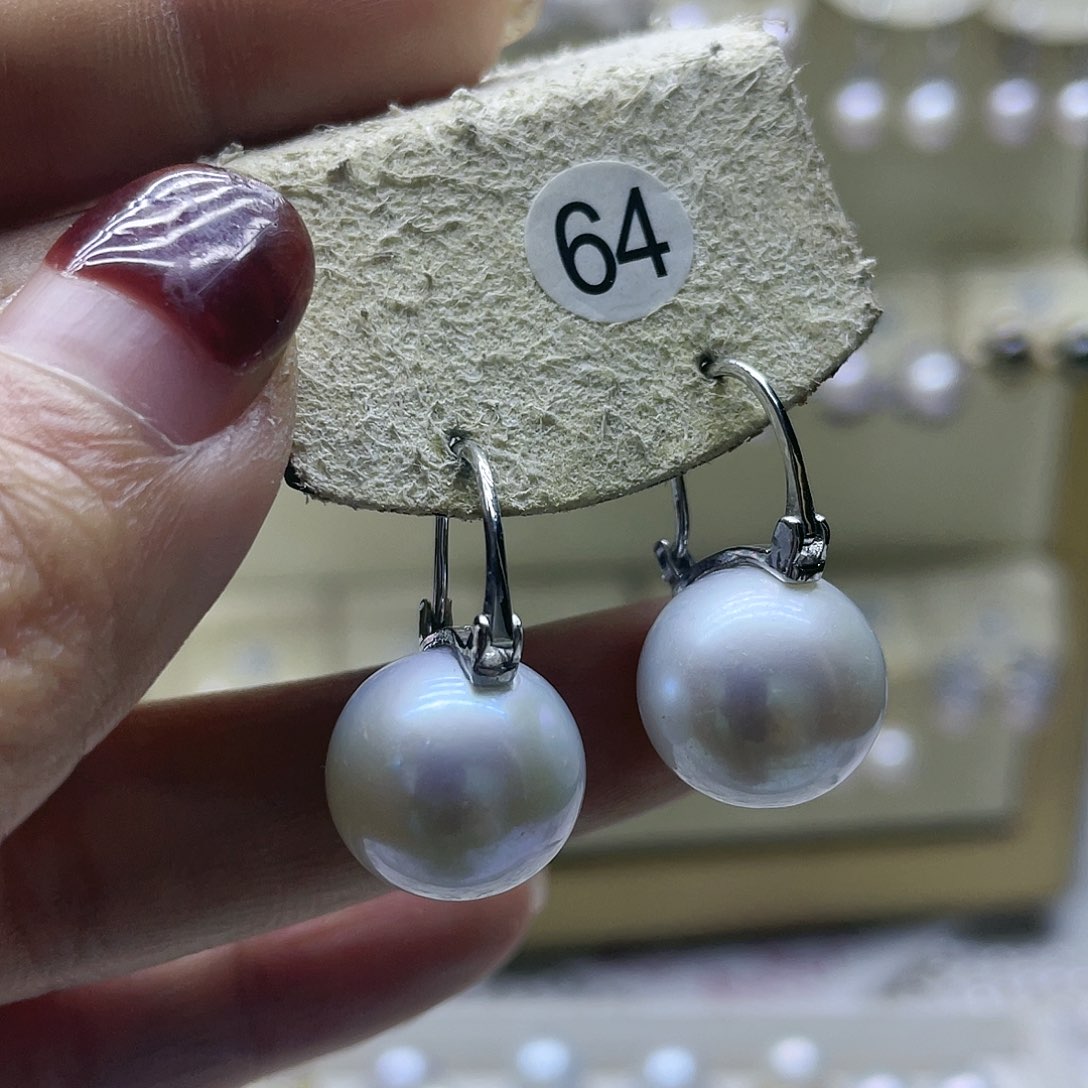 淡水珍珠耳饰银S925镶嵌
