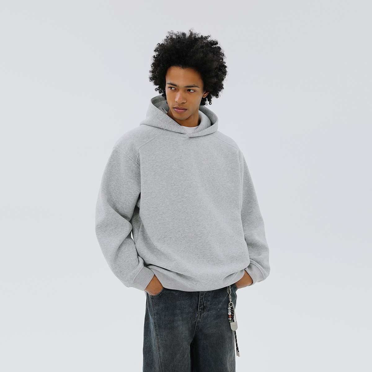 jaaniste500g重磅压线设计连帽卫衣男休闲宽松长袖男女同款上衣