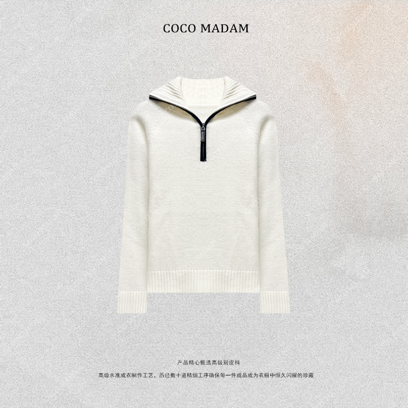 NIUNIU ·T-2060 半拉链针织毛针织衫百搭套头羊绒上衣