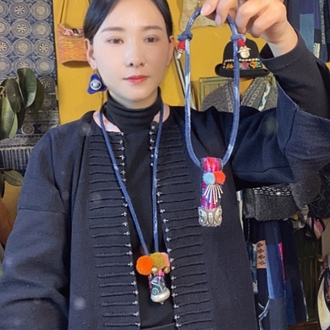 织绣手工制作项链