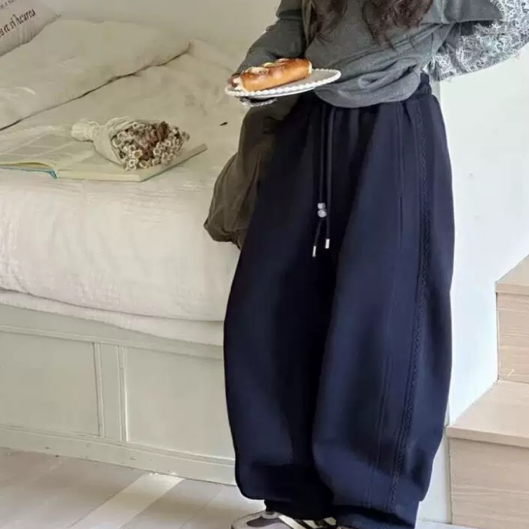 218-沫弛尔女童秋季洋气加绒加厚一体绒阔腿长裤休闲舒适