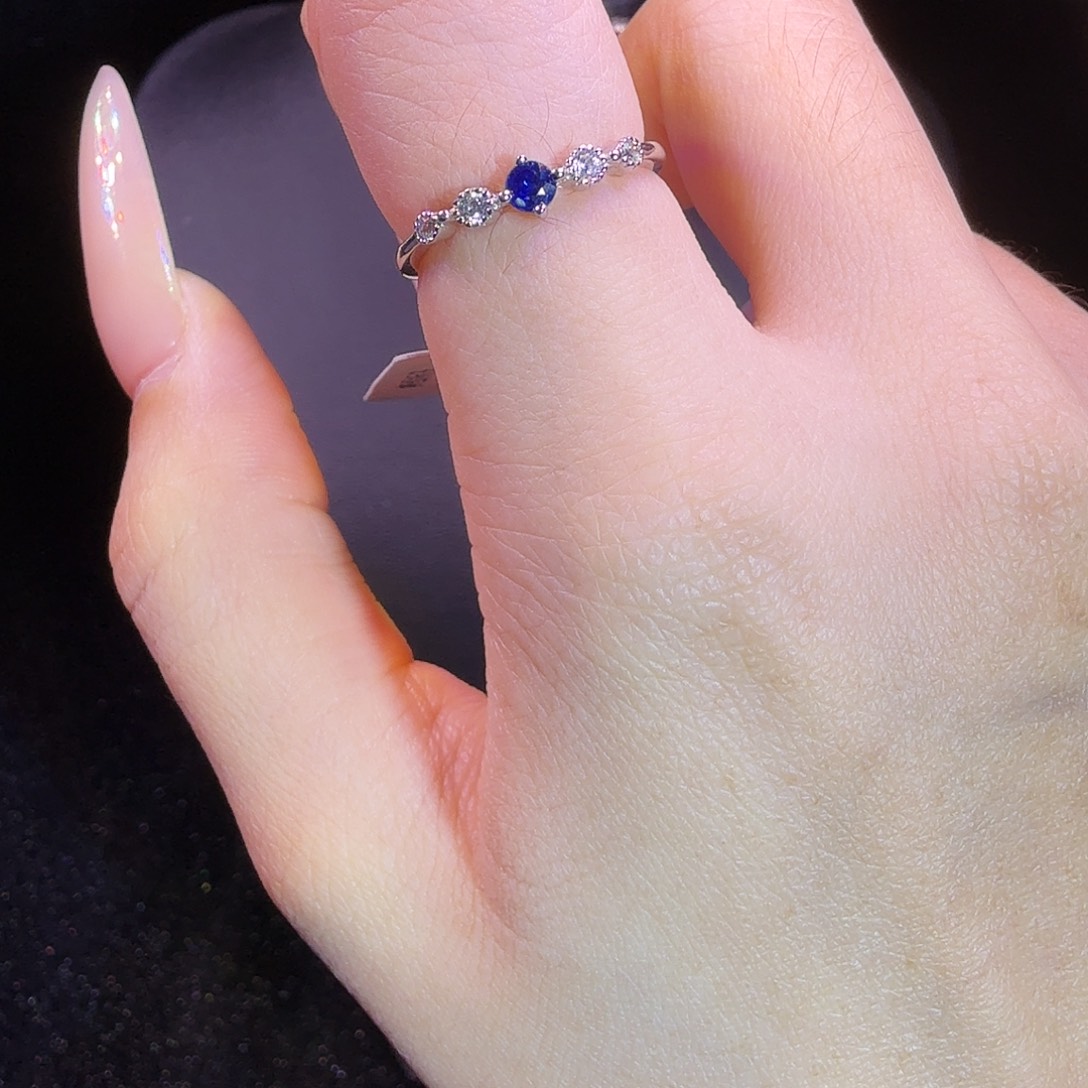 戒指银S925镶嵌蓝宝石