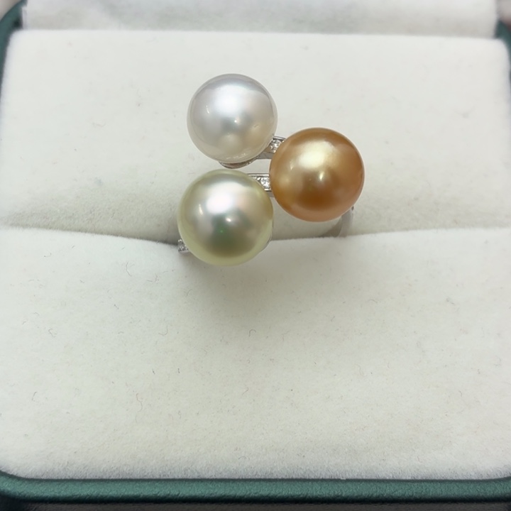 戒指海水珍珠银S925镶嵌