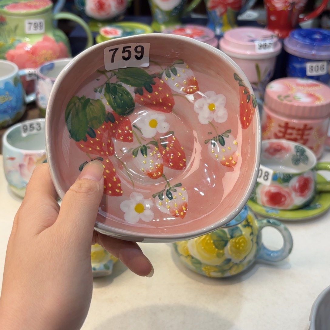 瓷片景德镇手绘高温釉下彩陶瓷茶具